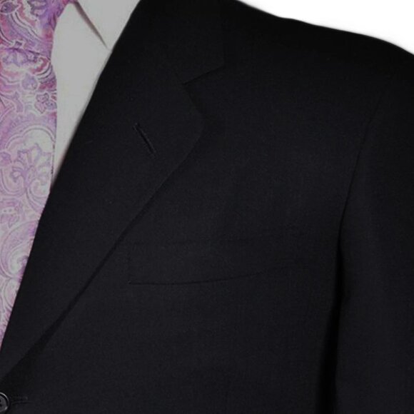 Oxxford Clothes Black Super 100s Wool Mens Sport Coat Renaissance Model Size 44R - Picture 2 of 9